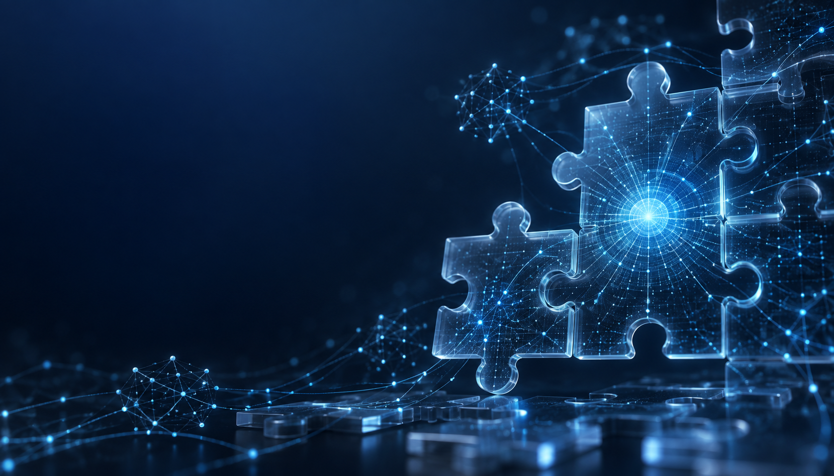 Connected digital data and technology layers.
